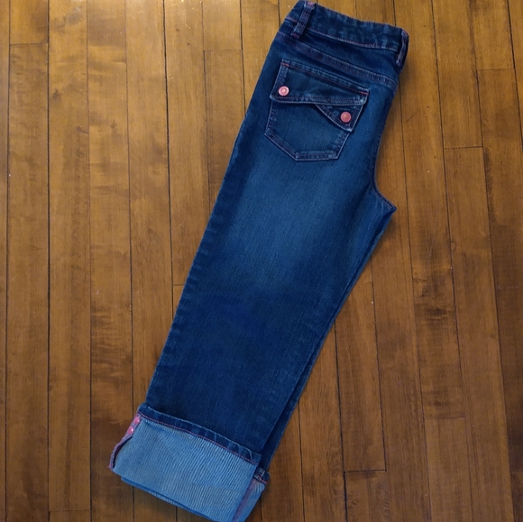Size 14 girls dark blue jean capris - Picture 16 of 16